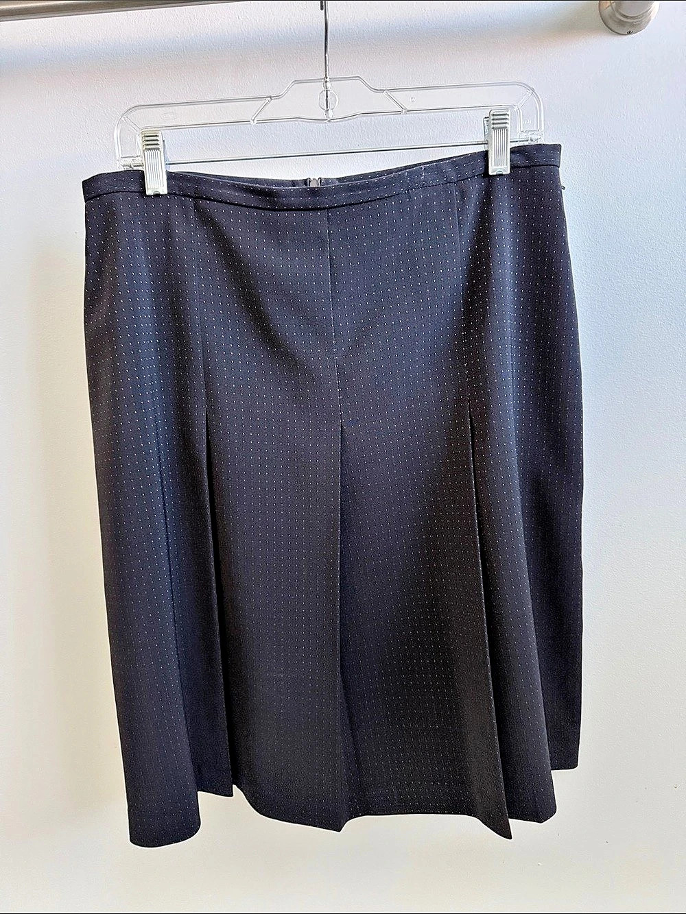 Laura Studio L441110 Polka Dot Pleated Midi Skirt Black Size 12
